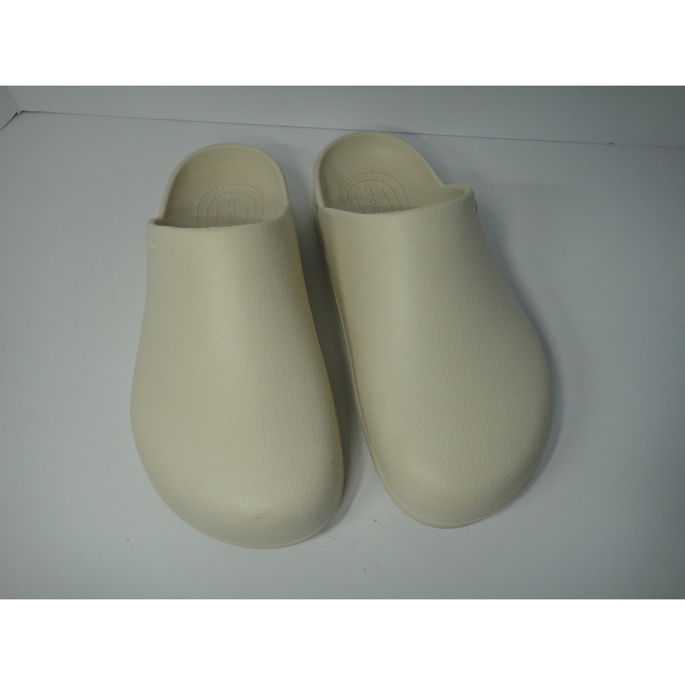 Crocs Dylan Clog Stucco Off White Textured Mule Men 7 Women 9 Slip On Shoes EUC